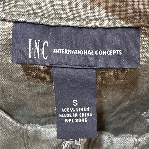 INC International Concepts Women’s Ruffled Linen Jacket olive green size small - Picture 5 of 12
